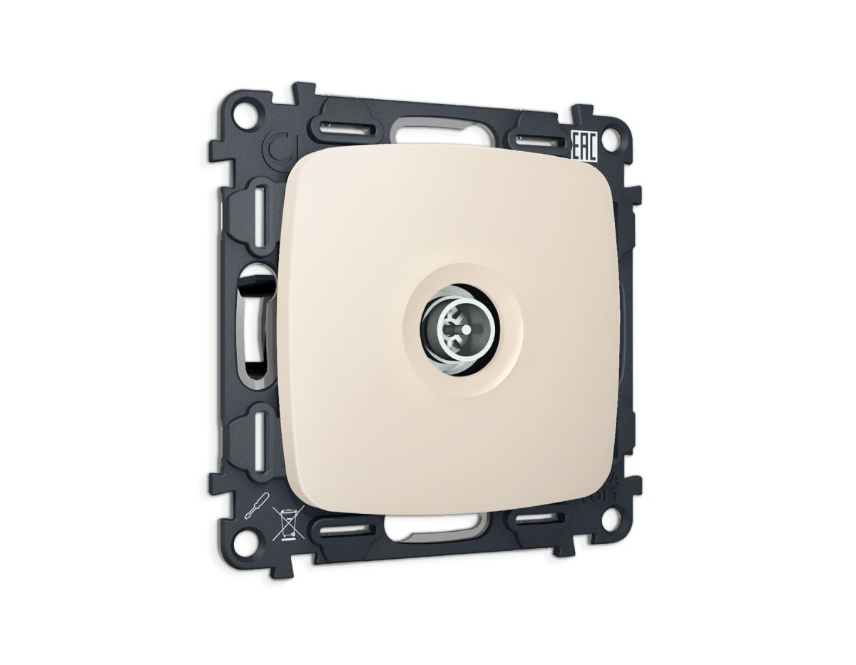 Комплект механизма TV розетки Ambrella Volt оконечной экранированной 5-1000MHz 3dB OMEGA MO333005 Бежевый матовый QUANT (OP3330, VM199) в Санкт-Петербурге