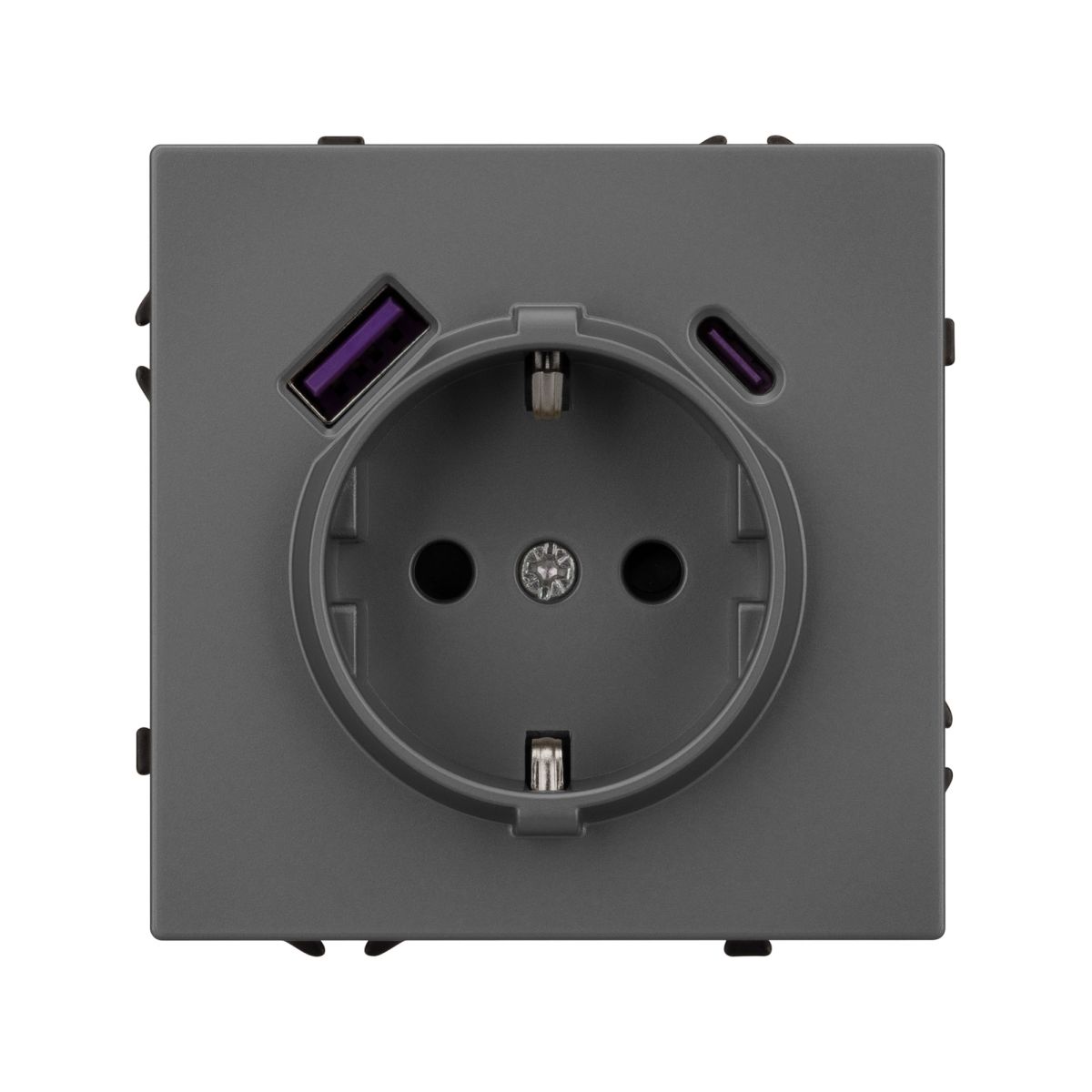 Розетка зк со шторками с USB тип А+С софт-тач серый базальт Arlight SCT-MUAC-SFPL-GR (250V, 16A) 054287(1) в #REGION_NAME_DECLINE_PP#