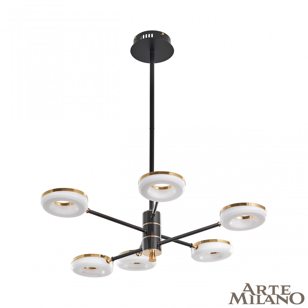 Люстра на штанге Arte Milano Ferrara 276699/6 BK/GD в #REGION_NAME_DECLINE_PP#