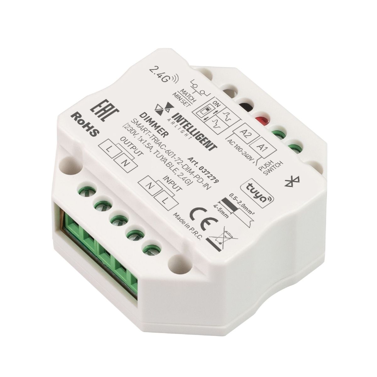 Диммер Arlight SMART-TRIAC-601-72-DIM-PD-IN (230V, 1x1.5A, TUYA BLE, 2.4G) 037279 в Санкт-Петербурге