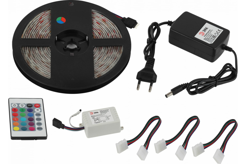 Светодиодная влагозащищенная лента ЭРА 14,4W/m 60LED/m 5050SMD RGB 5M 5050kit-14,4-60-12-IP65-RGB-5m Б0043070 в Санкт-Петербурге