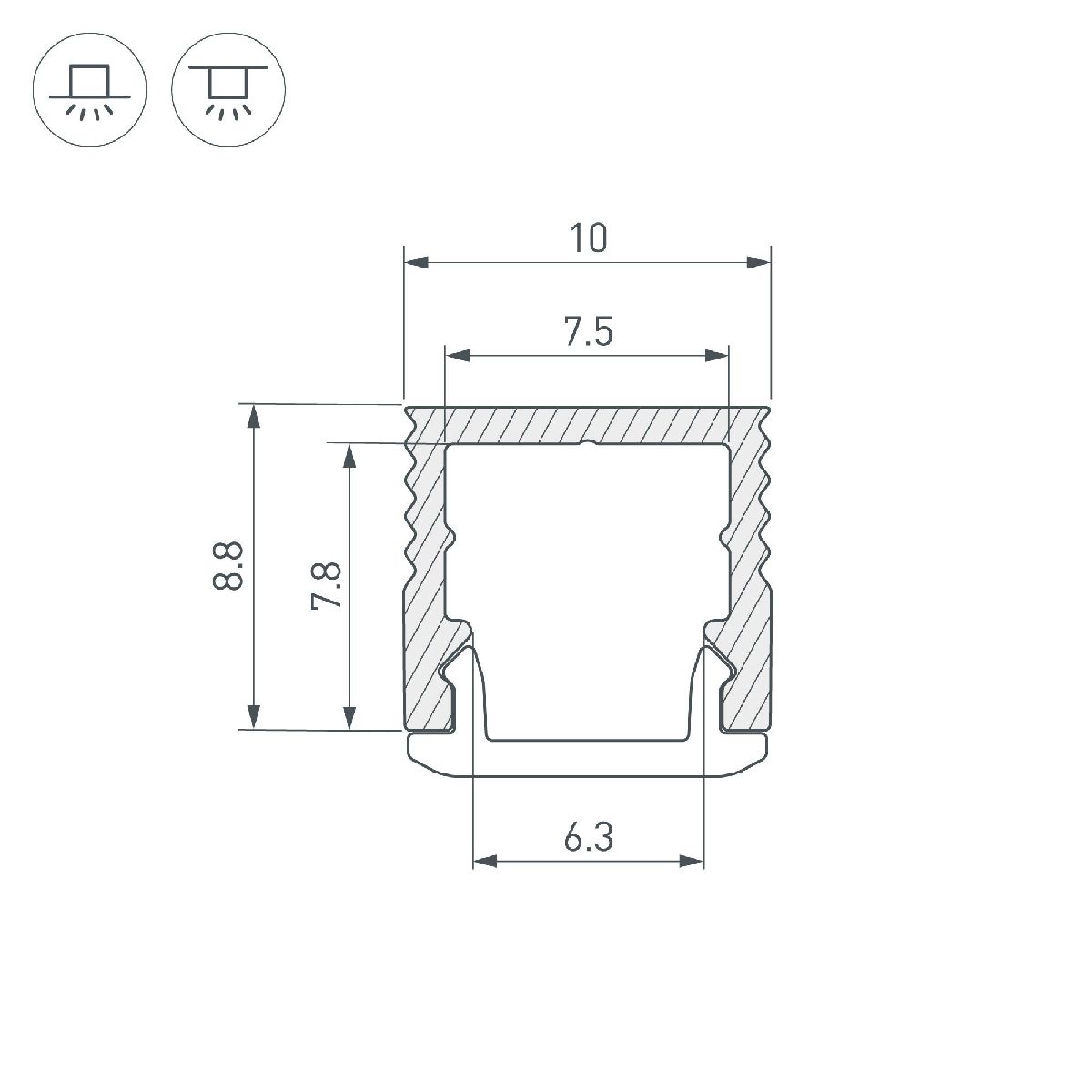 Алюминиевый профиль Arlight SL-MINI-10-2000 ANOD 049017 в Санкт-Петербурге