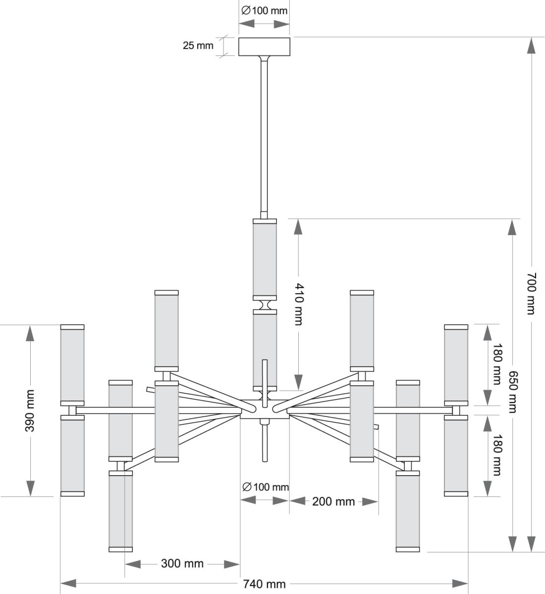 Люстра на штанге Kutek Saletto SAL-ZW-6(P) в #REGION_NAME_DECLINE_PP#