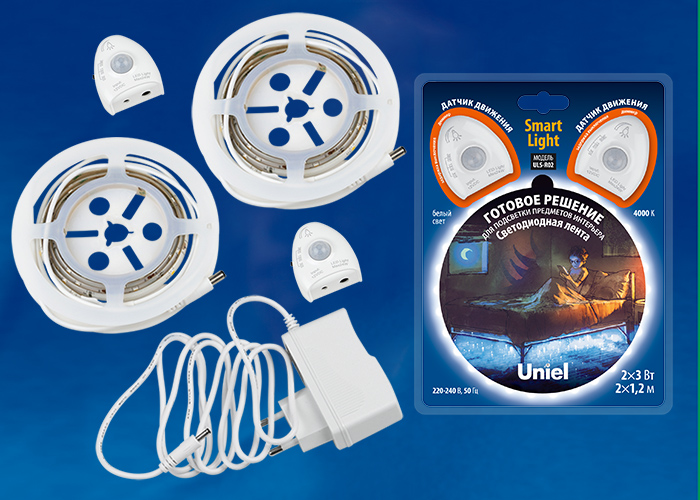Светодиодная лента Uniel ULS-R02-6W/4000K/1,2Mx2/DIM SENSOR Smart Light блистер в Санкт-Петербурге