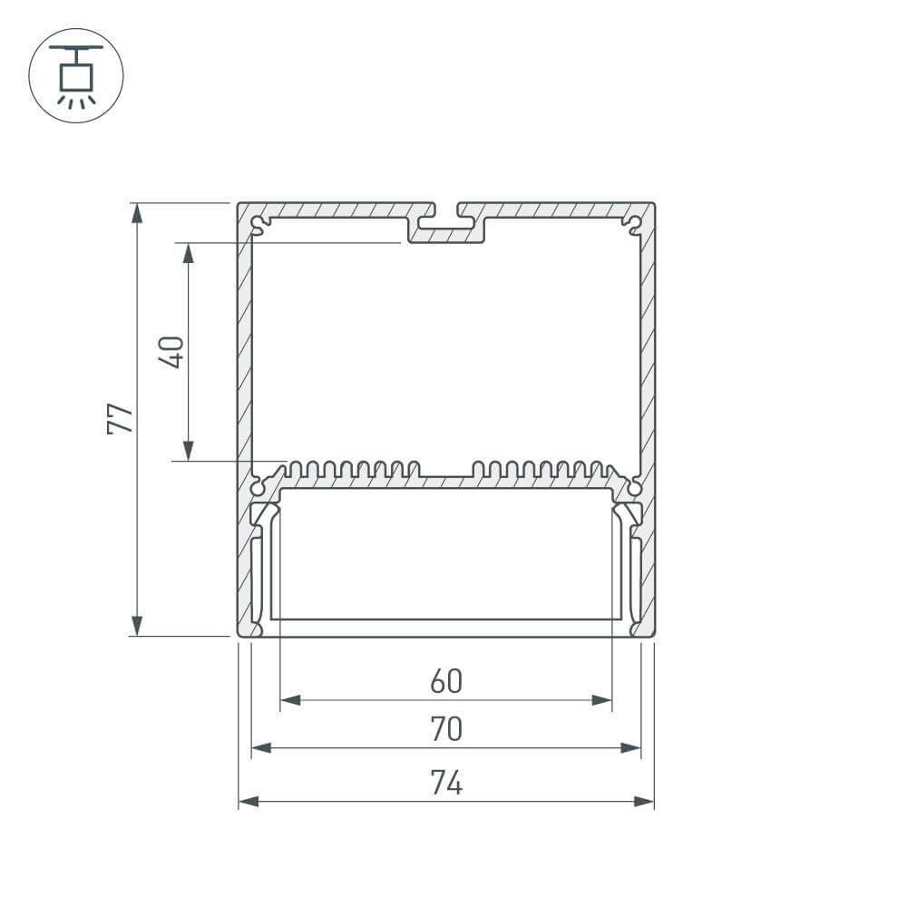 Профиль Arlight SL-LINE-7477-2000 ANOD 019310 в Санкт-Петербурге