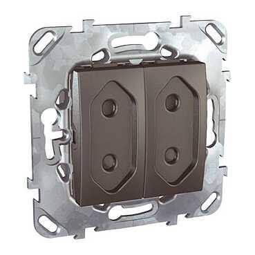 Розетка двухмодульная Schneider Electric Unica б/з со шторками 10A 250V MGU5.3131.12ZD в Санкт-Петербурге