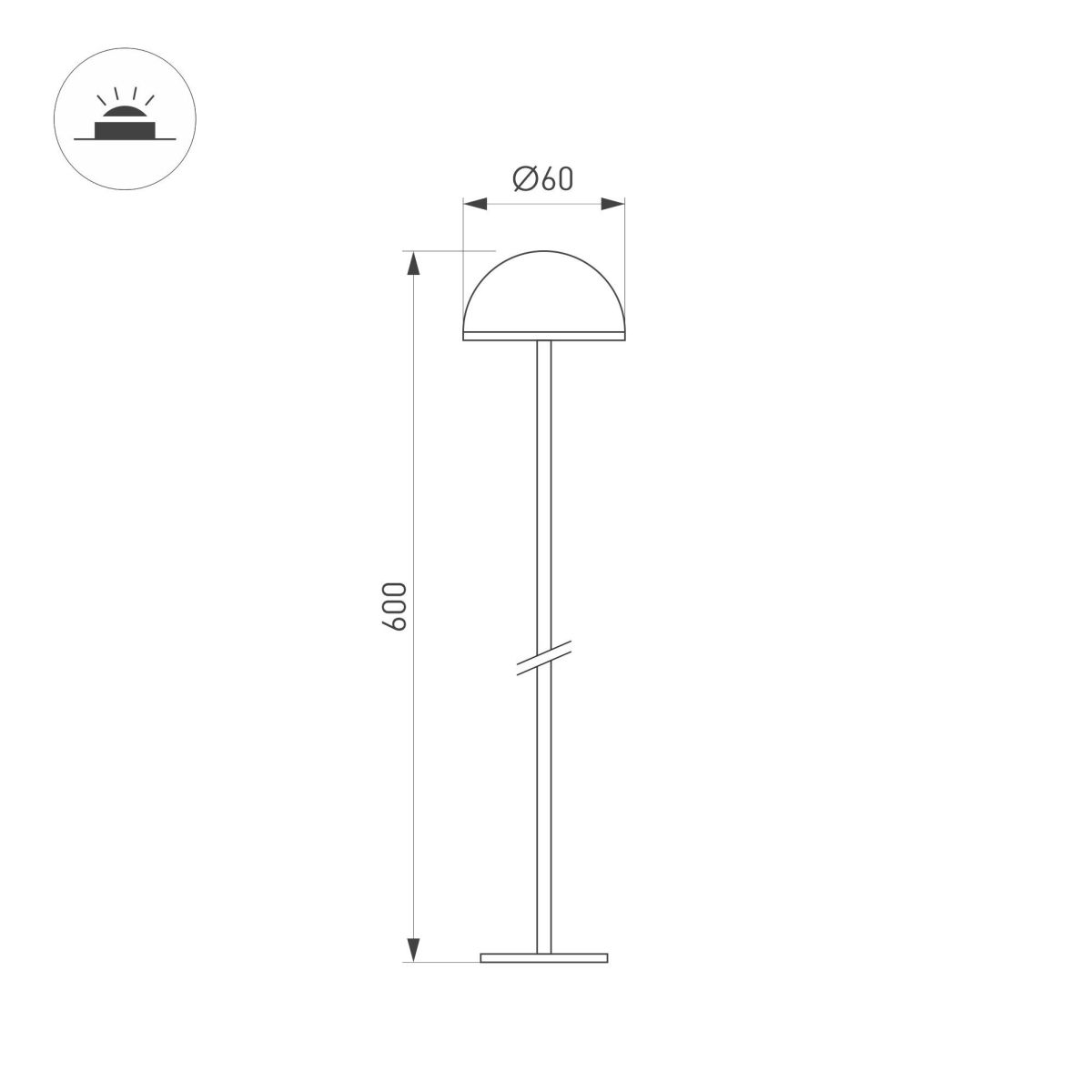Ландшафтный светильник Arlight KT-ENOKI-BOLL-H600-2W Warm3000 (WH, 100 deg, 24V) 050672 в Санкт-Петербурге