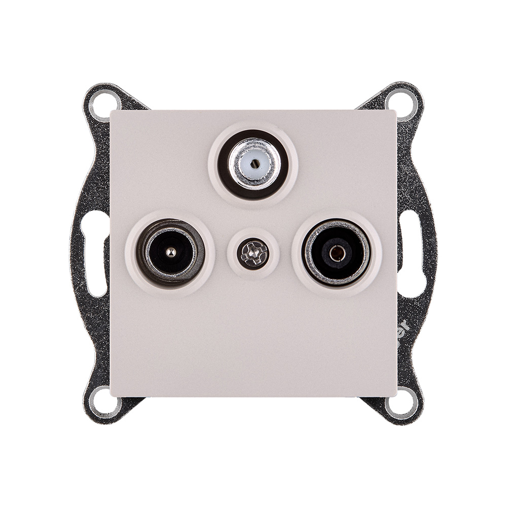 Розетка тройная TV (мама) + TV (папа) + спутниковая SAT, кашемир матовый Kollinger REA-036CM для Aspekt, Eleganz, Reflex в #REGION_NAME_DECLINE_PP#