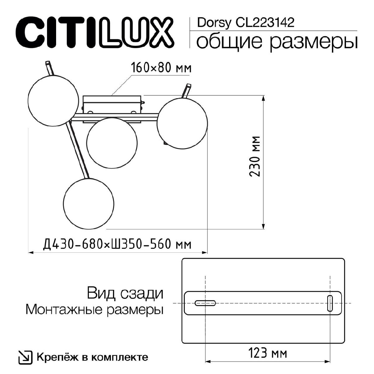 Настенно-потолочный светильник Citilux Dorsy CL223142 в Санкт-Петербурге