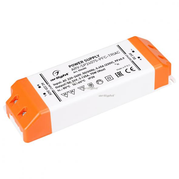 Блок питания Arlight ARV-SP24075-PFC-TRIAC (24V, 3.1A, 75W) 026406 в Санкт-Петербурге