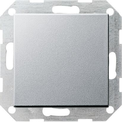 Выключатель кнопочный одноклавишный перекрестный Gira System 55 10A 250V алюминий 012726 в Санкт-Петербурге