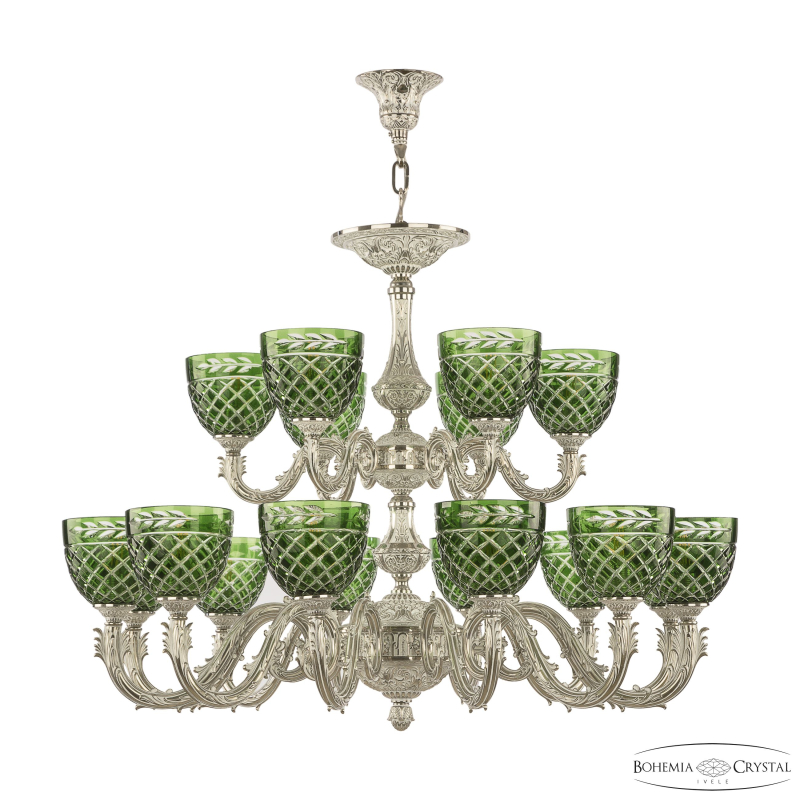 Подвесная люстра Bohemia Ivele Crystal Florence 71101/12+6/300/2d NW P1 U Clear-Green/H-1J в Санкт-Петербурге
