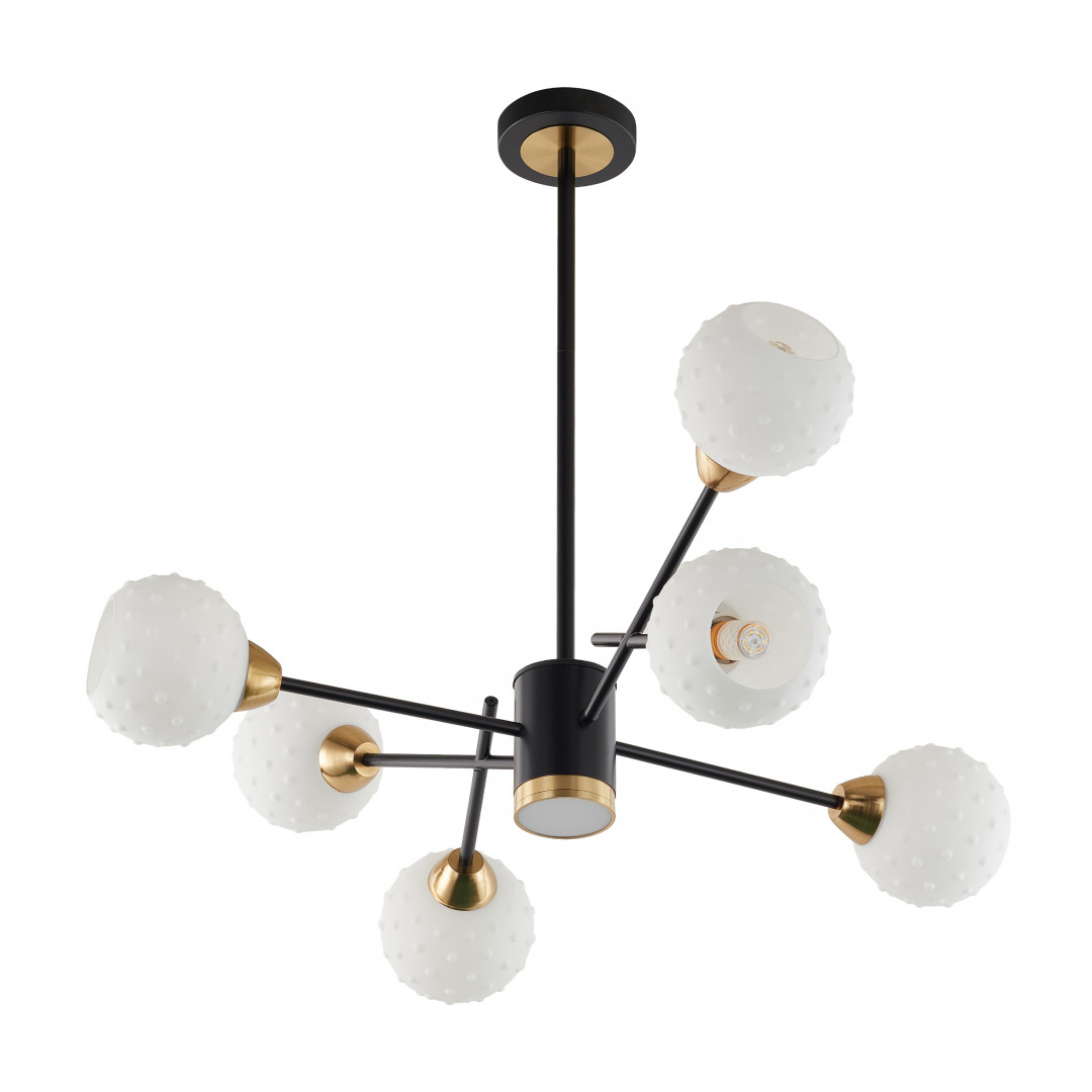 Люстра на штанге Arte Milano Neapolis 278408/6+1 BK/GD в #REGION_NAME_DECLINE_PP#