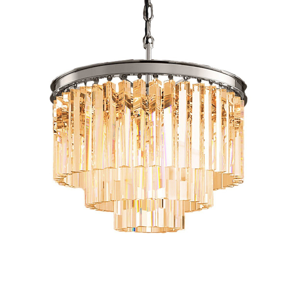 Подвесная люстра Delight Collection 1920s Odeon KR0387P-6 chrome/amber в Санкт-Петербурге