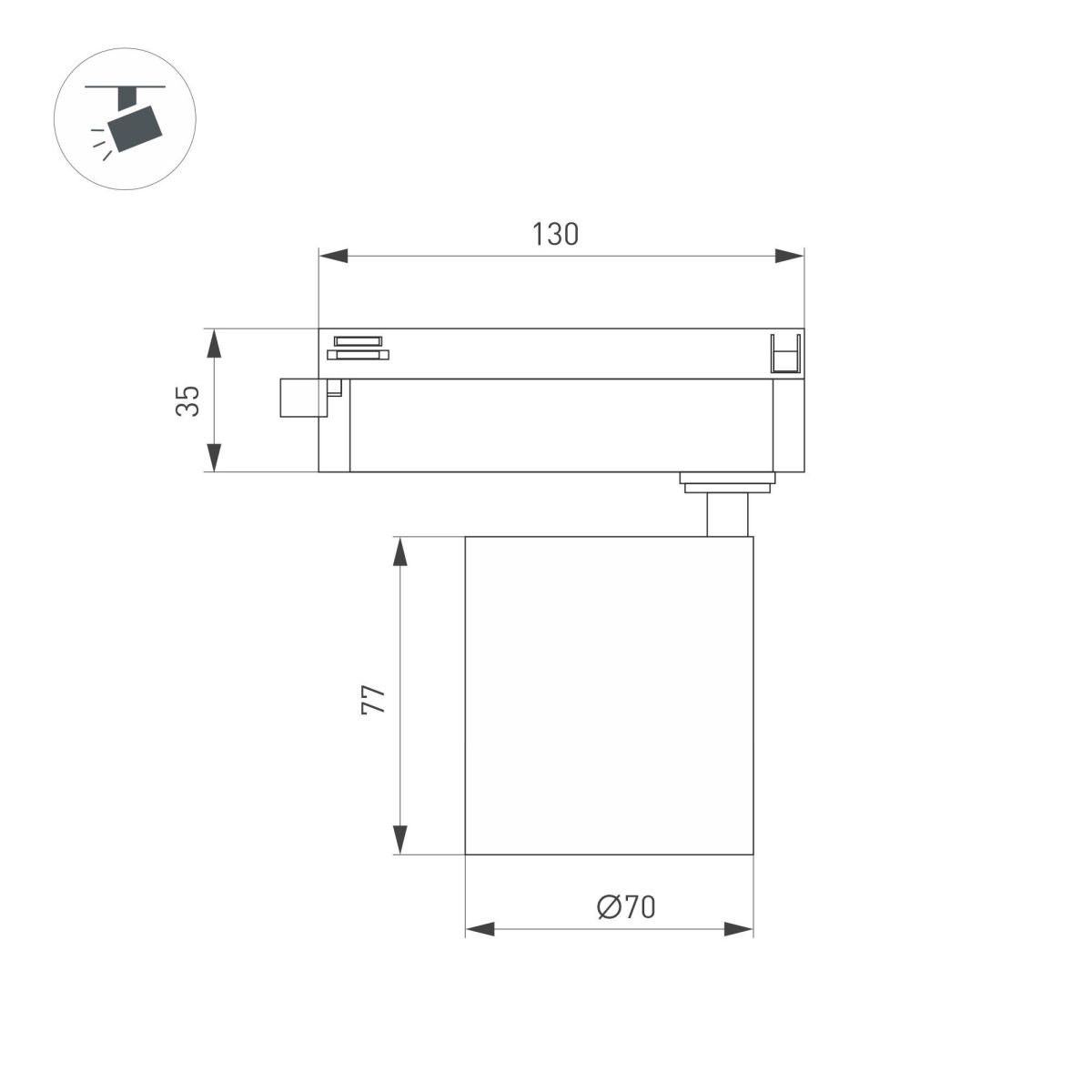 Трековый однофазный светильник Arlight LGD-DYKE-2TR-R75-16W Warm3000 (BK, 50 deg, 230V) 052269 в Санкт-Петербурге
