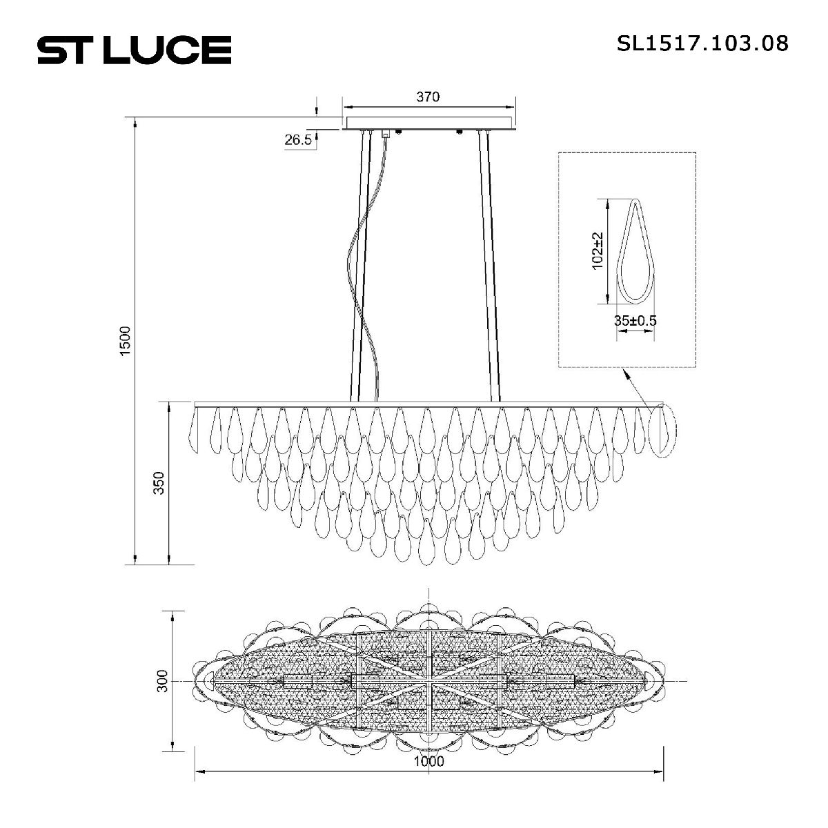 Подвесная люстра ST Luce Faenza SL1517.103.08 в #REGION_NAME_DECLINE_PP#