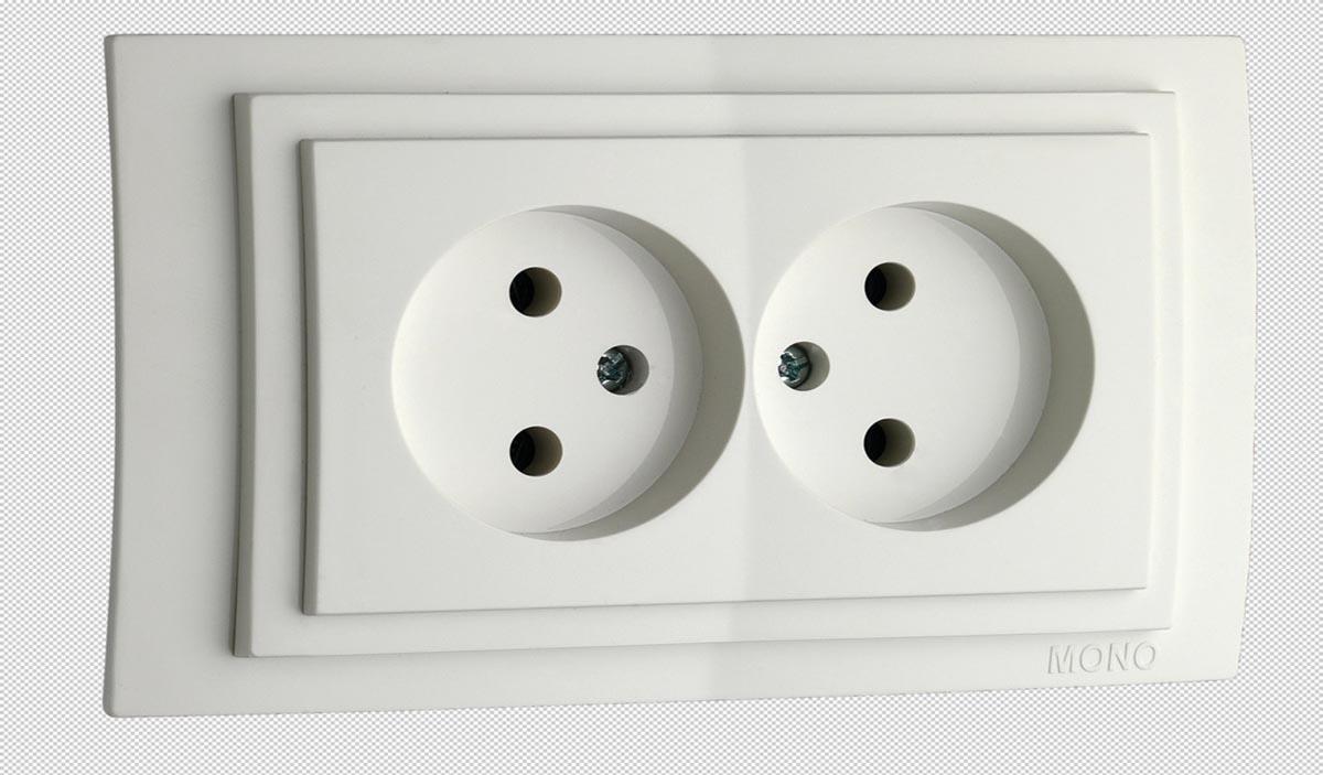 Розетка двойная без заземления Mono Electric Despina-Larissa 16А 250В белый 500-001905-121 в Санкт-Петербурге