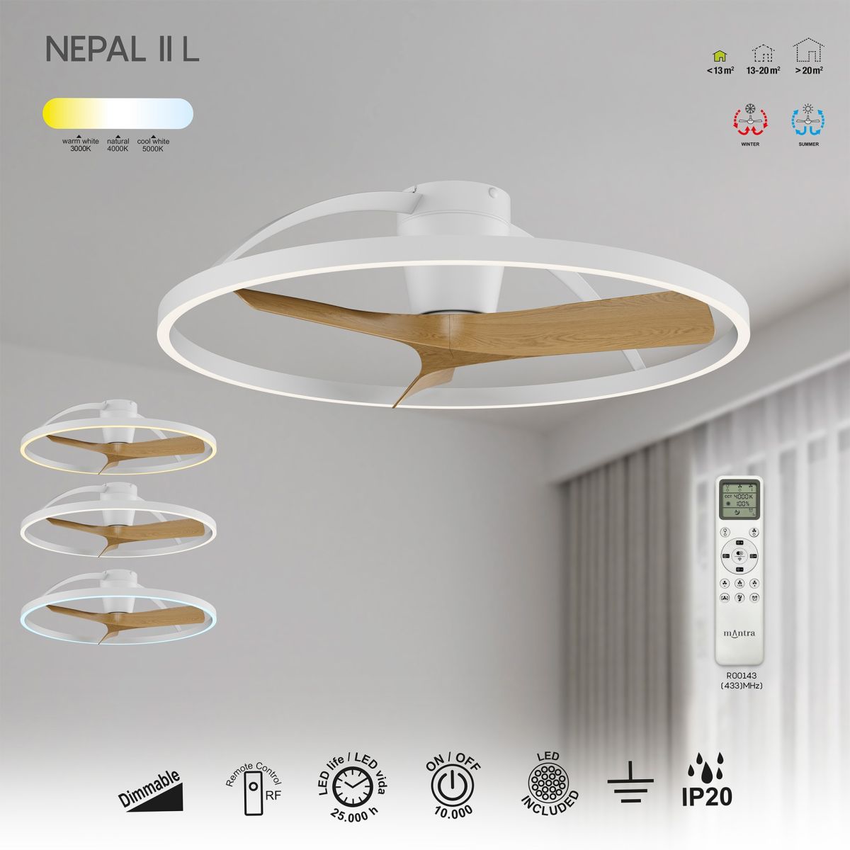 Люстра-вентилятор Mantra Nepal 9486 в Санкт-Петербурге