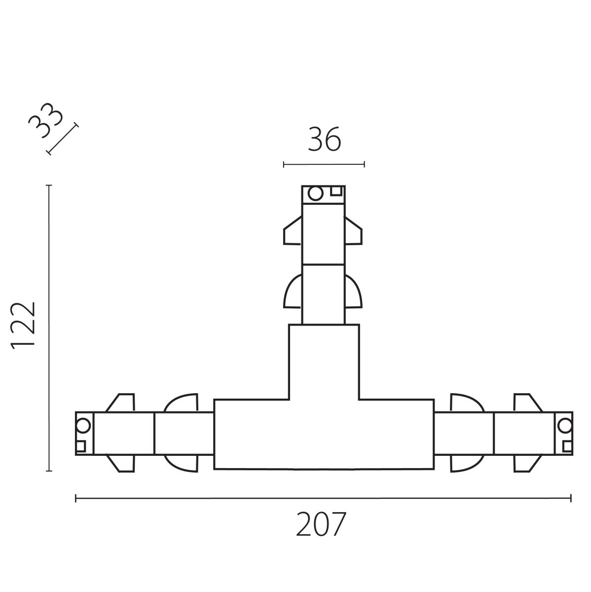 Соединение тройное перекидное с подводом питания к треку 5040xx-DALI (правое) Lightstar Quattro/DALI/ 504136-DALIR в Санкт-Петербурге
