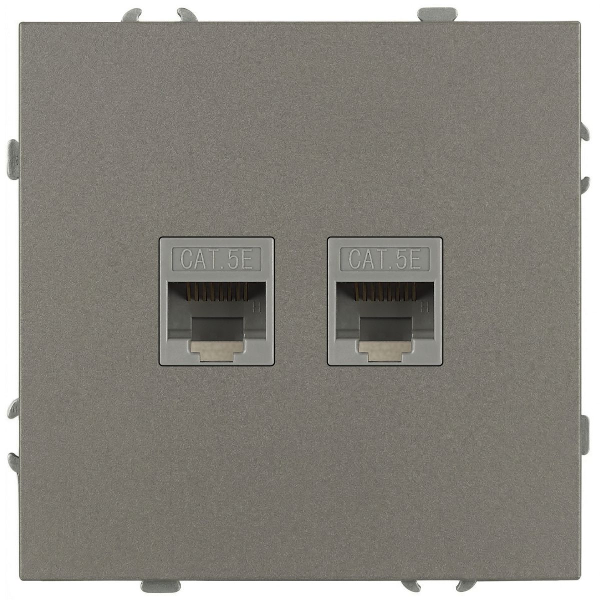 Розетка Эра Galaxy 15-3108-07 информационная двойная 2XRJ45 IP20 титан Б0070768 в Санкт-Петербурге
