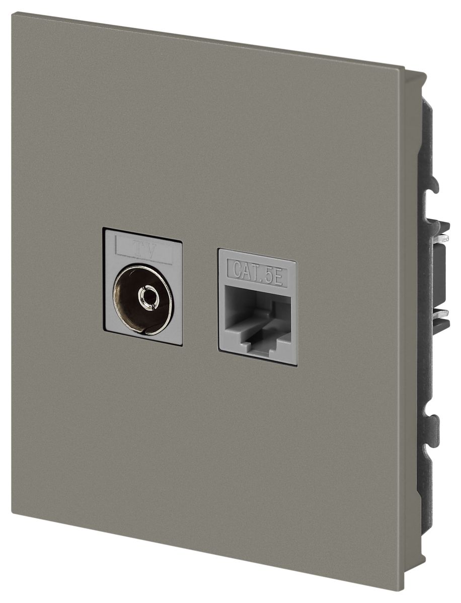 Розетка Эра Arktik 16-3110-07 комбинированная RJ45+TV титан Б0070500 в Санкт-Петербурге