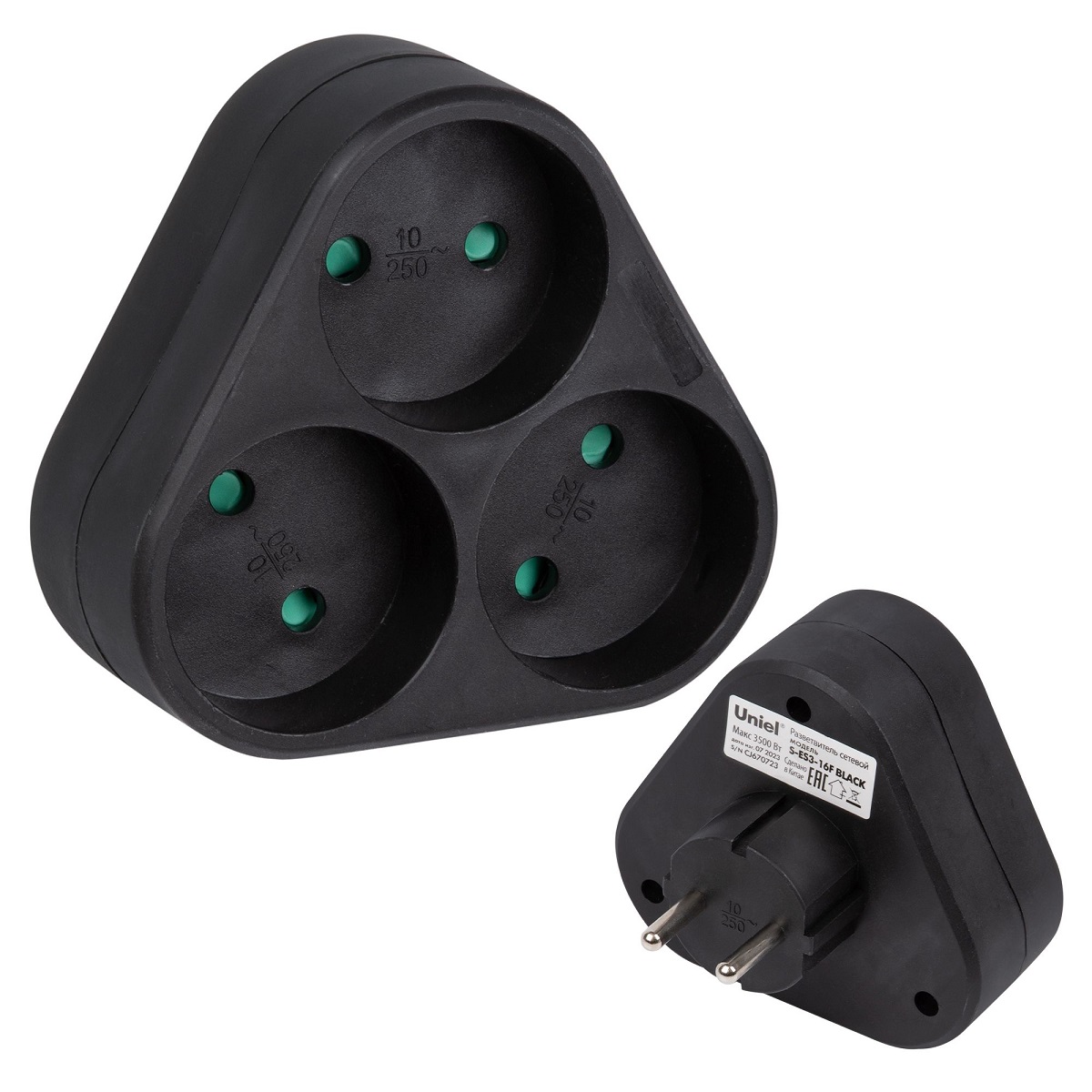Сетевой разветвитель Uniel S-ES3-16F BLACK UL-00011238 в Санкт-Петербурге