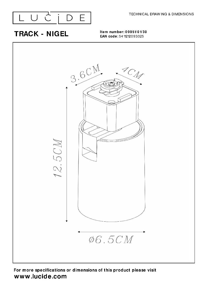 Трековый светильник Lucide Track - nigel 09951/01/30 в Санкт-Петербурге