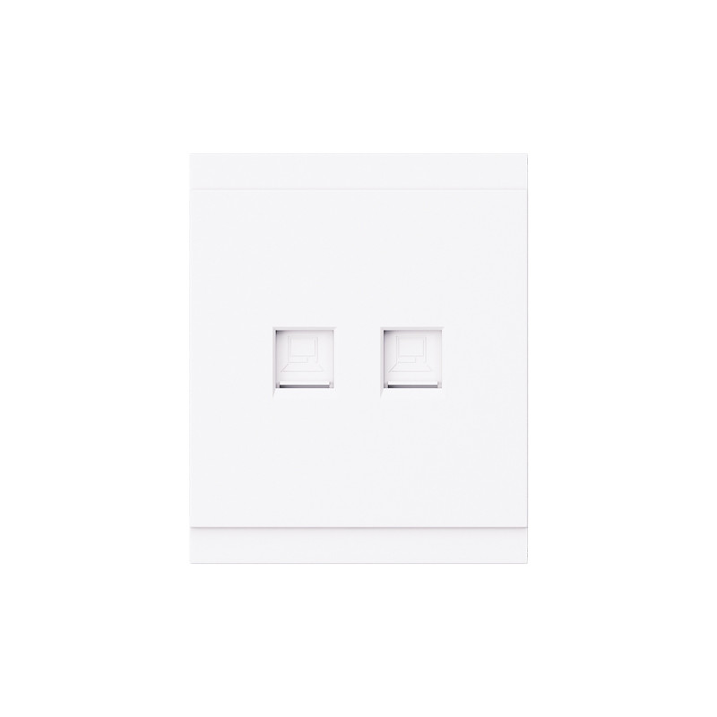 Розетка SETE компьютерная двойная RJ45+RJ45 кат6 с/у жемчуг IP20/IP44 KRANZ KR-79-0724-1 в Санкт-Петербурге