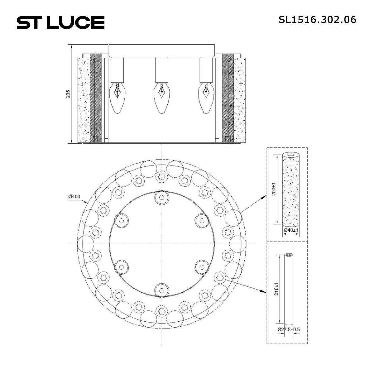 Потолочная люстра ST Luce DeLight Collection SL1516.302.06 в Санкт-Петербурге