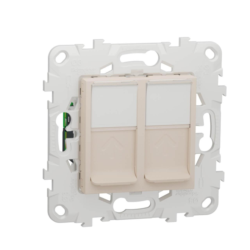Розетка компьютерная RJ45X2 Schneider Electric Unica New Cat. 5е UTP NU542044 в Санкт-Петербурге