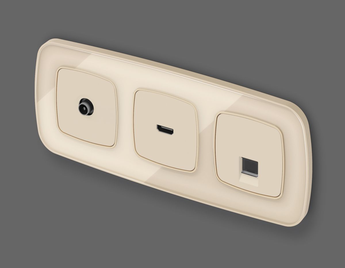 Комплект механизма компьютерной розетки Ambrella Volt RJ-45 (8P8C) CAT6A экранированной с автоматической защитной шторкой OMEGA MO332005 Бежевый матовый QUANT (OP3320, VM185) в Санкт-Петербурге