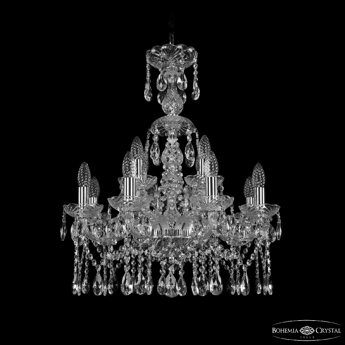 Подвесная люстра Bohemia Ivele Crystal 1413/8+4/200/XL-66 Ni в Санкт-Петербурге