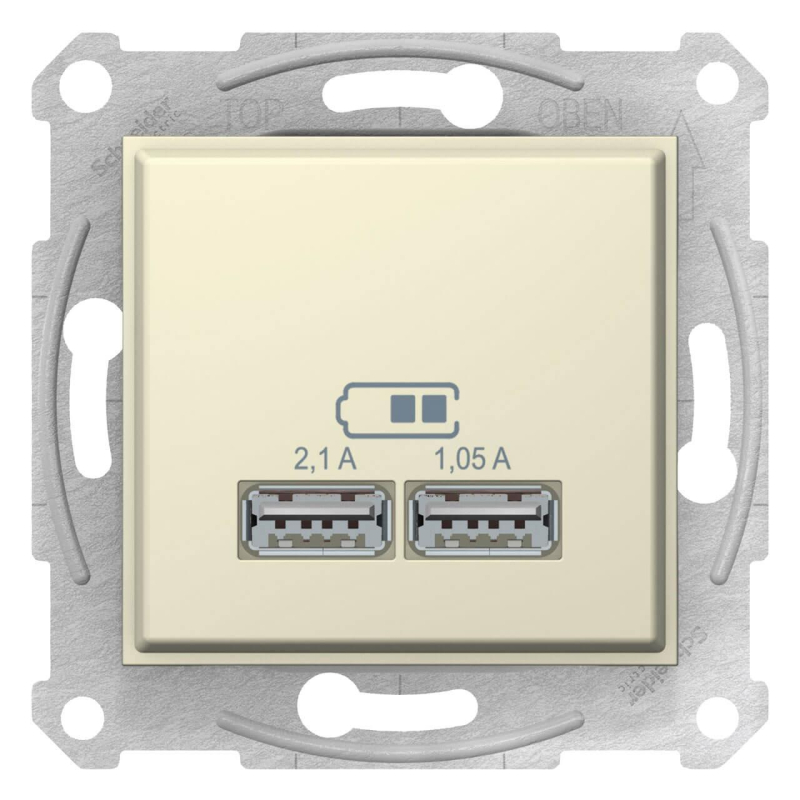 Розетка компьютерная 2xUSB Schneider Electric Sedna 2,1A SDN2710247 в Санкт-Петербурге