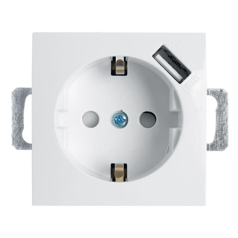 Розетка Stekker Эрна c/з 16A 250V с защитной шторкой и с USB белый PST16-9111-01 39318 в Санкт-Петербурге