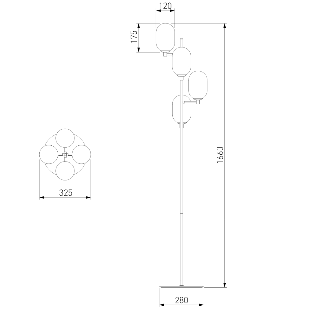 Торшер Eurosvet Loona 01161/4 латунь a065617 в Санкт-Петербурге