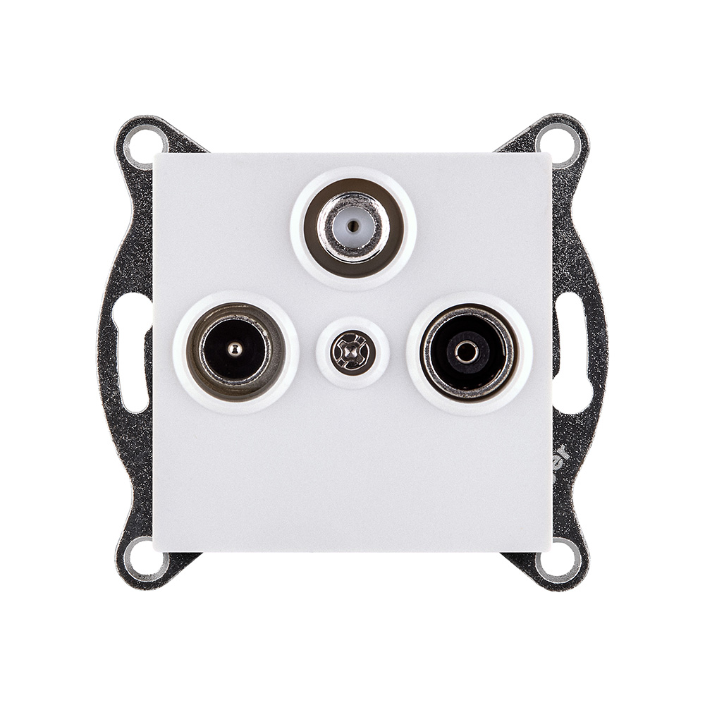 Розетка тройная TV (мама) + TV (папа) + спутниковая SAT, белый Kollinger REA-036WH для Aspekt, Eleganz, Reflex в #REGION_NAME_DECLINE_PP#