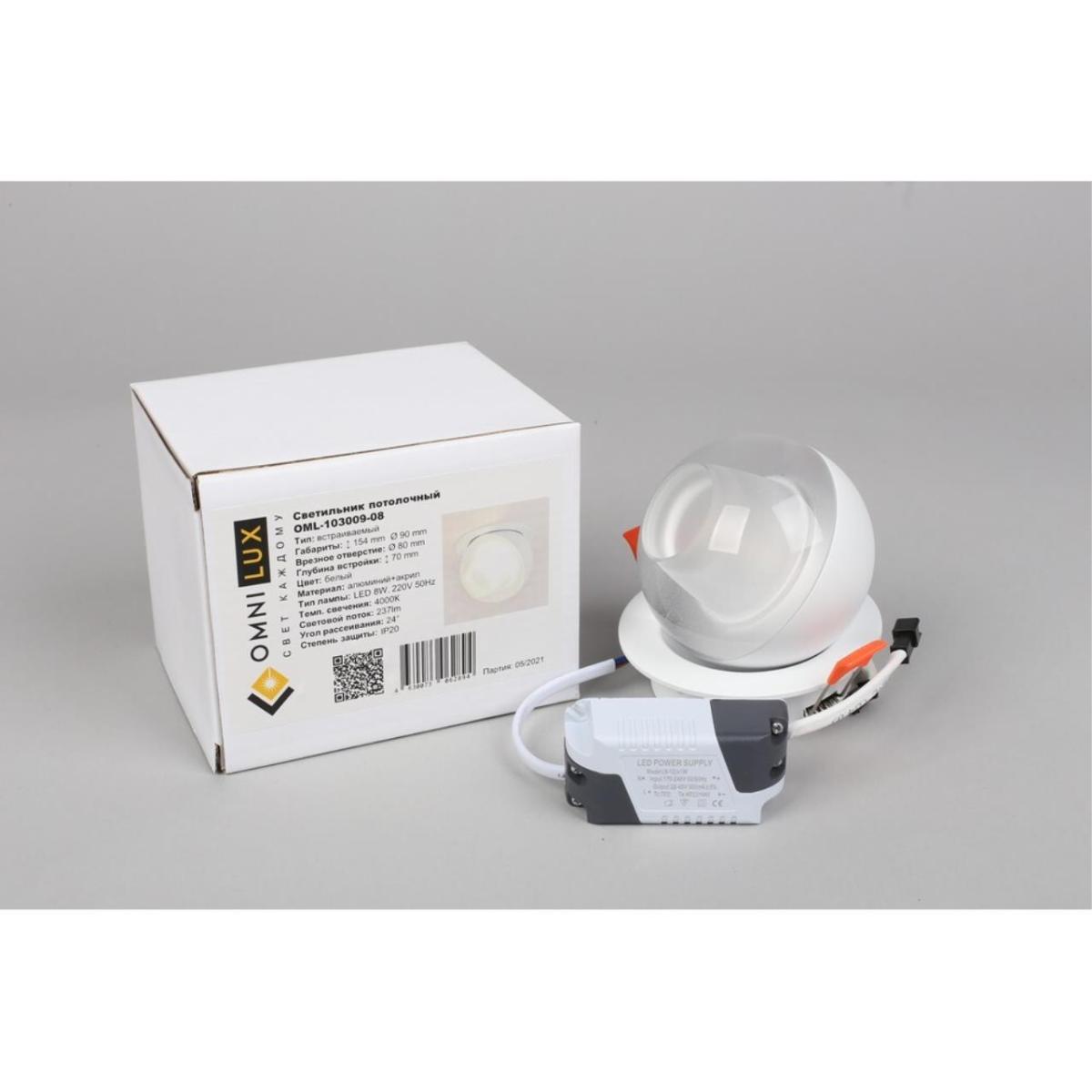 Встраиваемый светильник Omnilux Mantova OML-103009-08 в #REGION_NAME_DECLINE_PP#