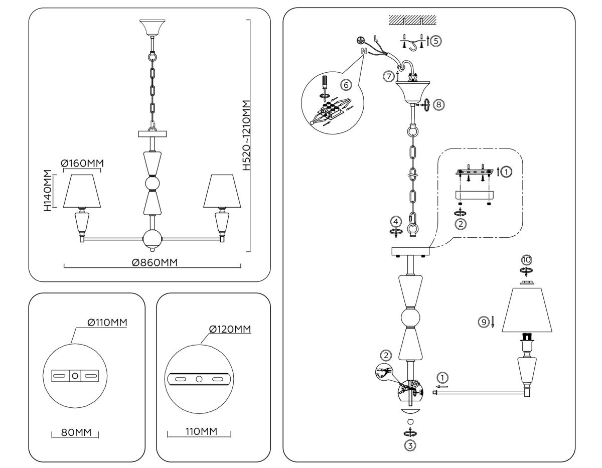 Подвесная люстра Ambrella Light High Light Classic LH75256 в #REGION_NAME_DECLINE_PP#