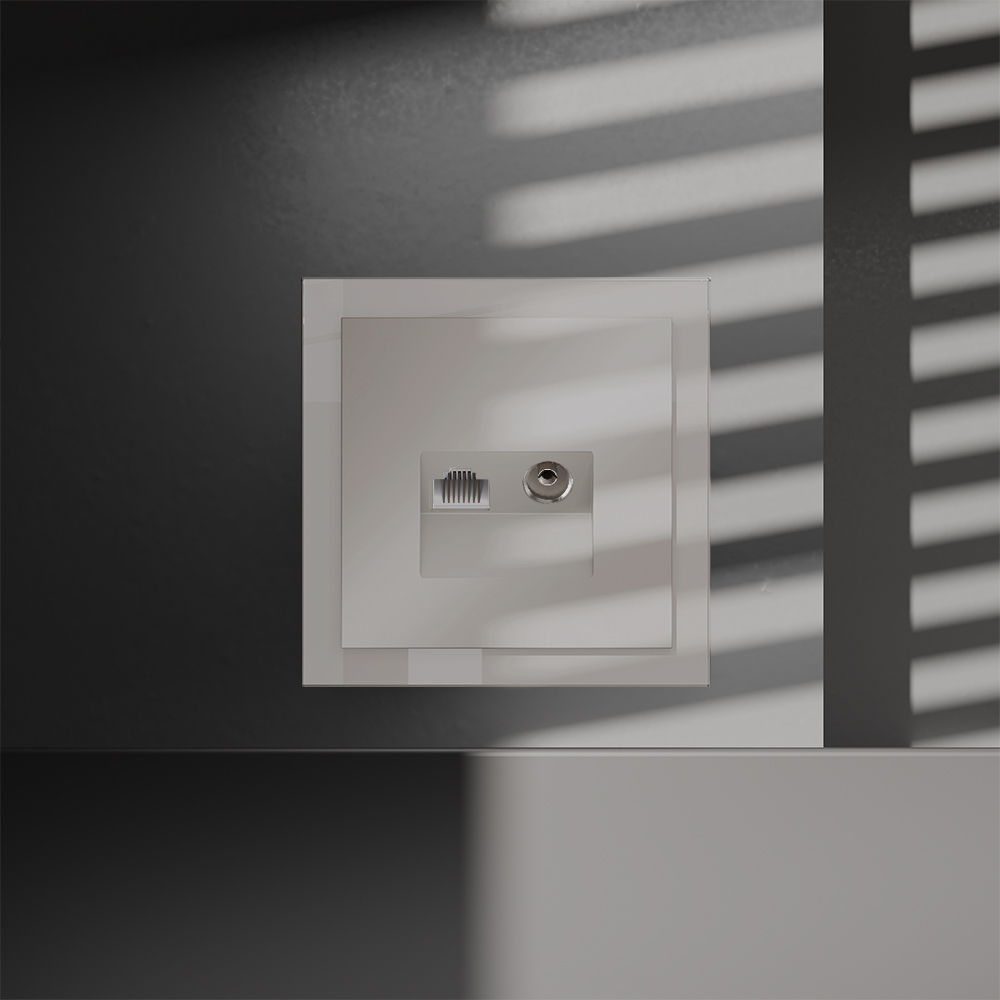 Розетка телевизионная встраиваемая Voltum S70 TV+RJ45 кат. 6, (кашемир) VLS060703 в #REGION_NAME_DECLINE_PP#