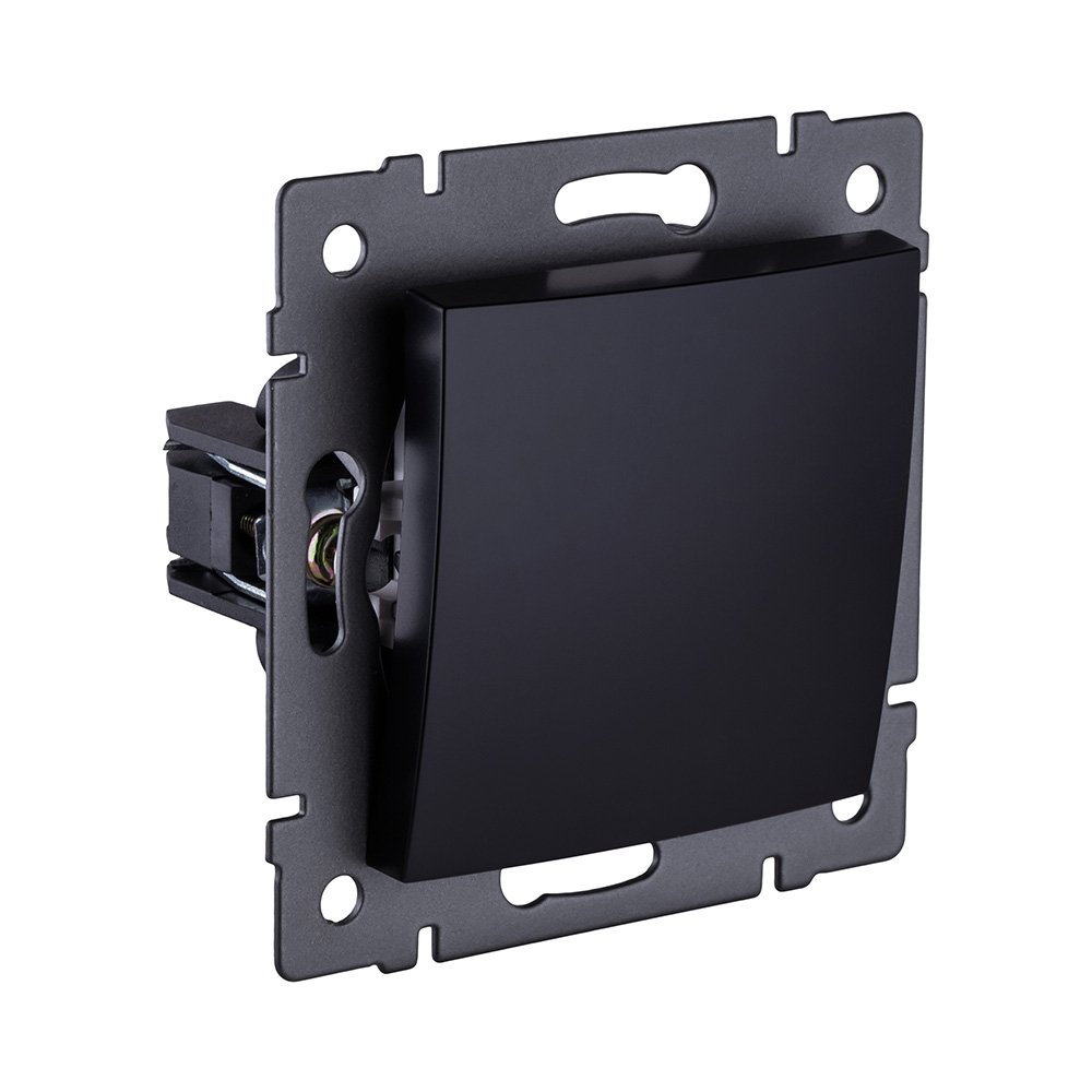 Выключатель кнопочный 1-клавишный 10А/250В, изогнутый, черный Kollinger REA-R-005BK для Aspekt, Eleganz, Reflex в #REGION_NAME_DECLINE_PP#