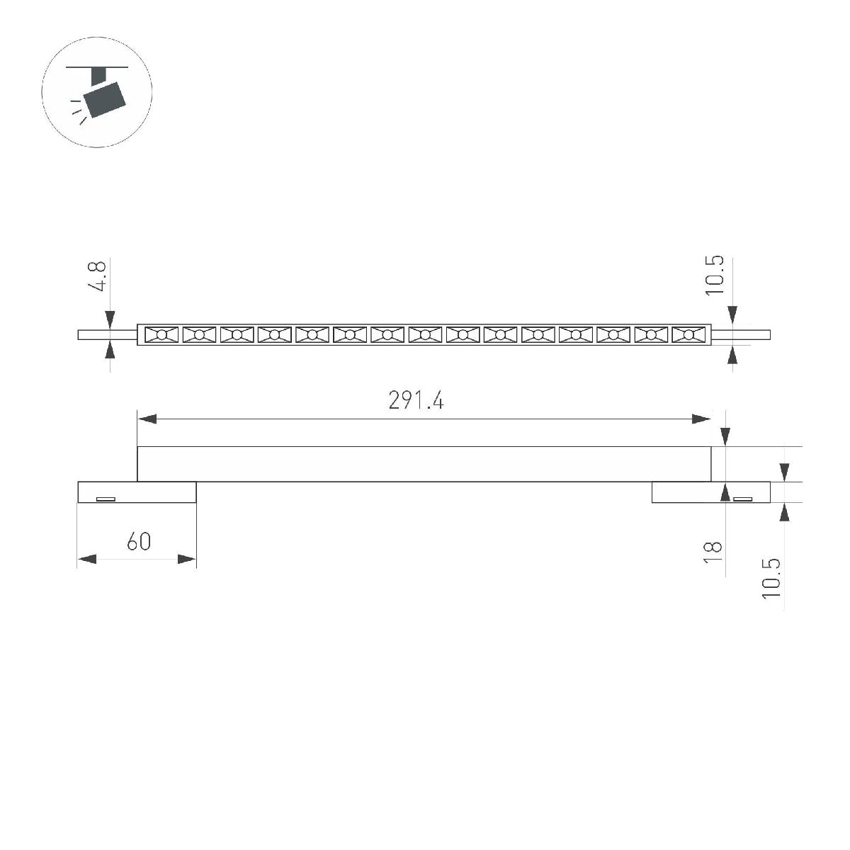 Трековый магнитный светильник Arlight MAG-MICROCOSM-LASER-L300-15W Warm3000 (BK, 30 deg, 24V) 043275 в Санкт-Петербурге