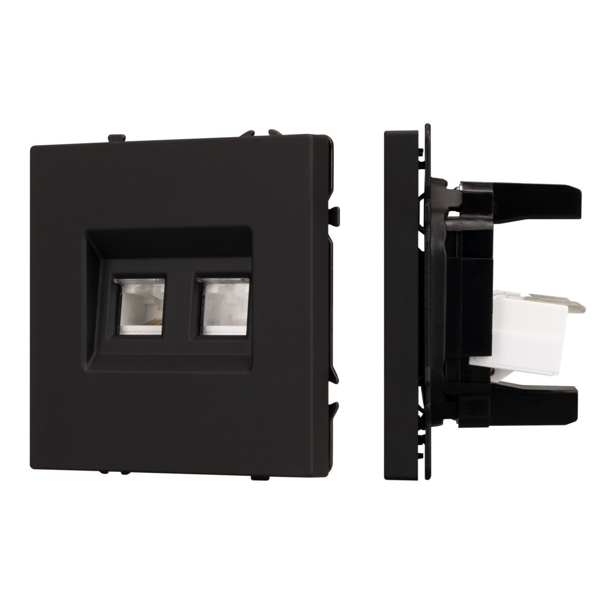 Розетка компьютерная двойная софт-тач черный оникс Arlight SCT-MPC2-SFPL-BK (2хRJ-45, CAT6) 054313(1) в Санкт-Петербурге