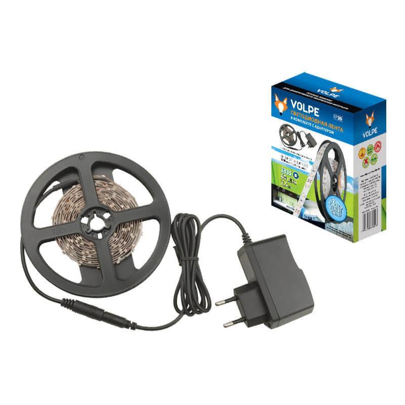 Светодиодная лента Volpe 9,6W/m 60LED/m 2835SMD холодный белый 2,5M ULS-Q721 2835-60LED/m-IP20-2.5M-DW RRP24C00 UL-00000643 в Санкт-Петербурге
