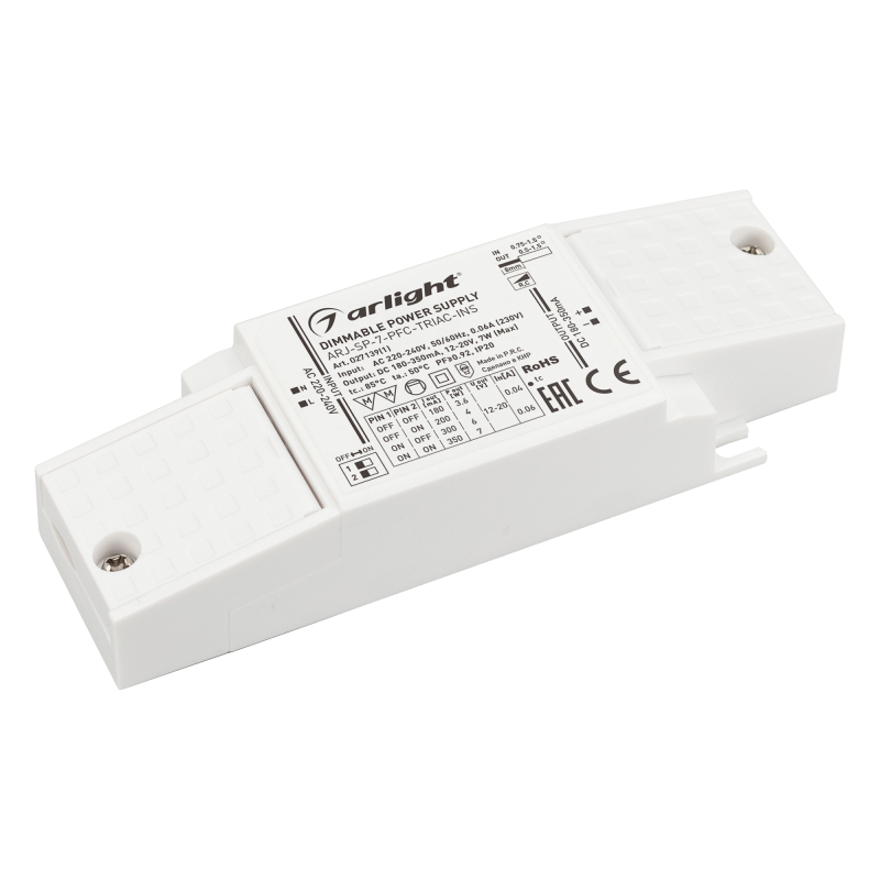 Блок питания Arlight ARJ-SP-7-PFC-Triac-INS (7W, 12-20V, 0.18-0.35A) 027139(1) в Санкт-Петербурге