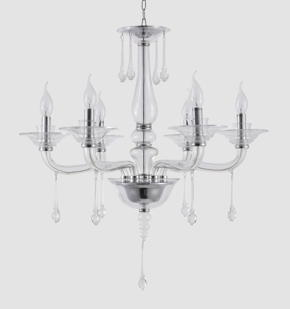 Подвесная люстра Crystal Lux Monica SP6 Chrome/Transparent в #REGION_NAME_DECLINE_PP#