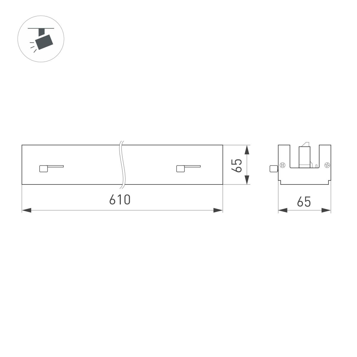 Трековый трехфазный светильник Arlight LGD-LUNGO-4TR-L600-20W-30W Warm3000 (Белый, двойной асимметричный 2х20 deg, 230V) (IP20 Металл) 064242 в Санкт-Петербурге