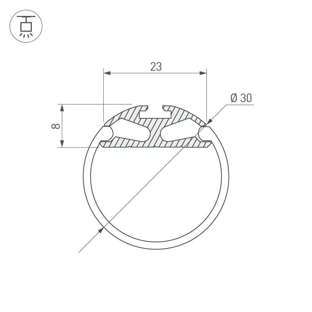 Профиль Arlight ROUND-D30-2000 ANOD 023860 в Санкт-Петербурге