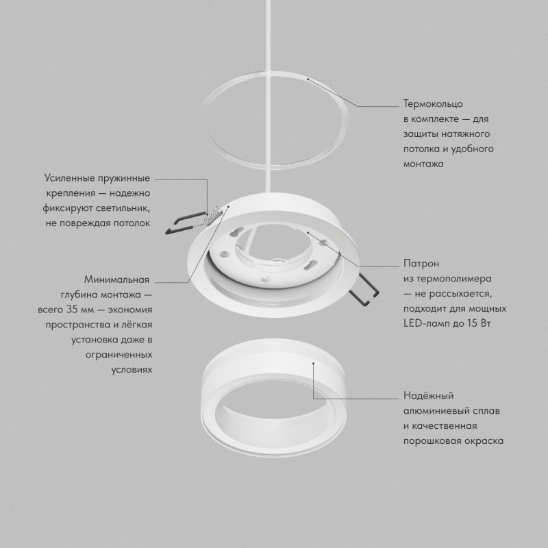 Встраиваемый светильник Denkirs Glow DK-DH2010-WH в #REGION_NAME_DECLINE_PP#