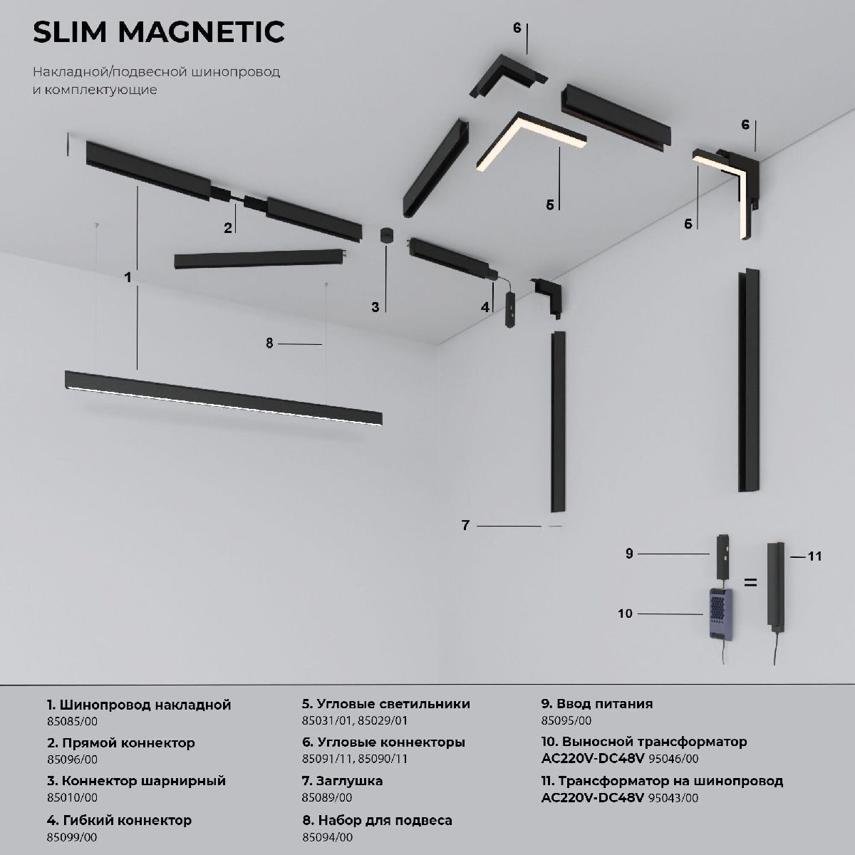 Трековый магнитный светильник Elektrostandard Slim Magnetic 4690389206474 85005/01 a067376 в Санкт-Петербурге