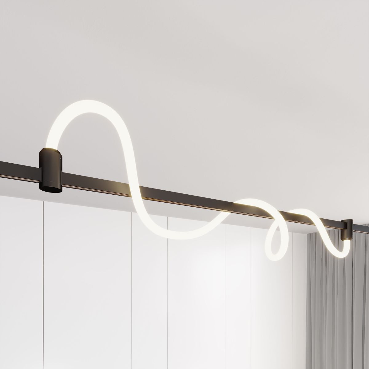 Трековый светильник для натяжного потолка Arlight ART-APRIORI-TUBE-ELASTIC-R38-L2000-24W Warm3000 (Черный, 360 deg, 48V) (IP20 Металл) 049274(1) в Санкт-Петербурге